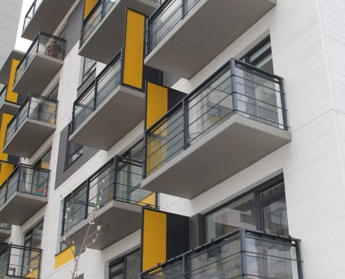 Apartment balcony handrails