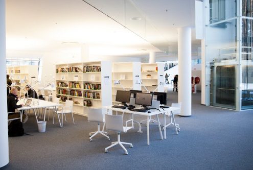 Public library interior work