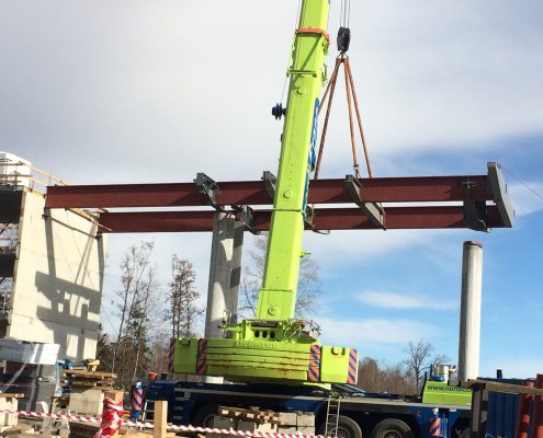 Beam installation works, Tonsberg Norway